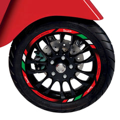 Motorcycle 12&quot; Wheel Reflective Sticker Kit Case for Vespa GTS GTV 250 300 Sprint 50 150 Rim