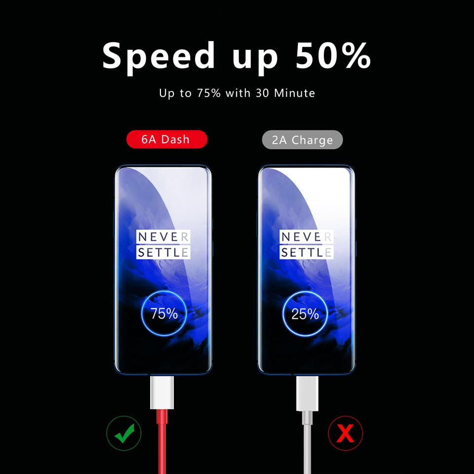 Oneplus 10T 9 9R N10 CE 2 5G Original Warp Charge Type-C Dash Cable 150W 6A Fast Charge One Plus 10 Pro 9RT 8 7Pro 7t Supervooc