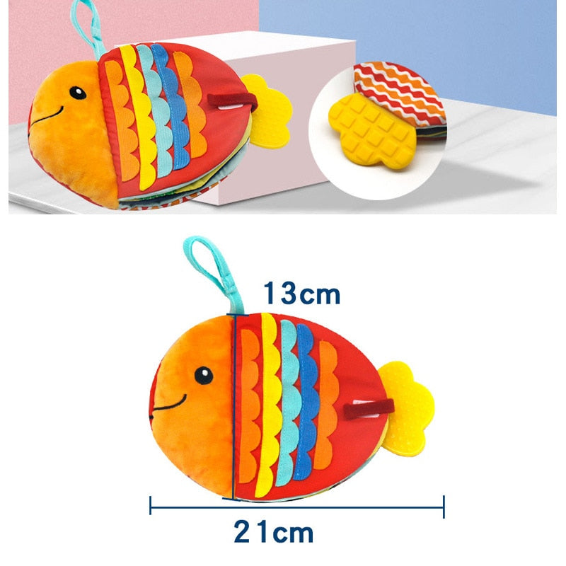 Creative Small Fish Cloth Book Cartoon Sea Animals Doll Baby Early Education Soothing Toy Washable Enlightenment Cloth Book