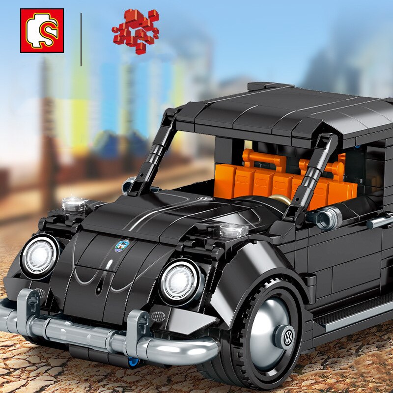 SEMBO City Beetle Classic Sports Car Building Blocks MOC Retro Technical Vehicle Model Bricks Toys For Children Birthday Gifts