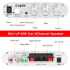 Mini HIFI Audio Stereo Power Amplifier Subwoofer MP3 Car Radio  2.1 Channel Household Super Bass Car Accessories