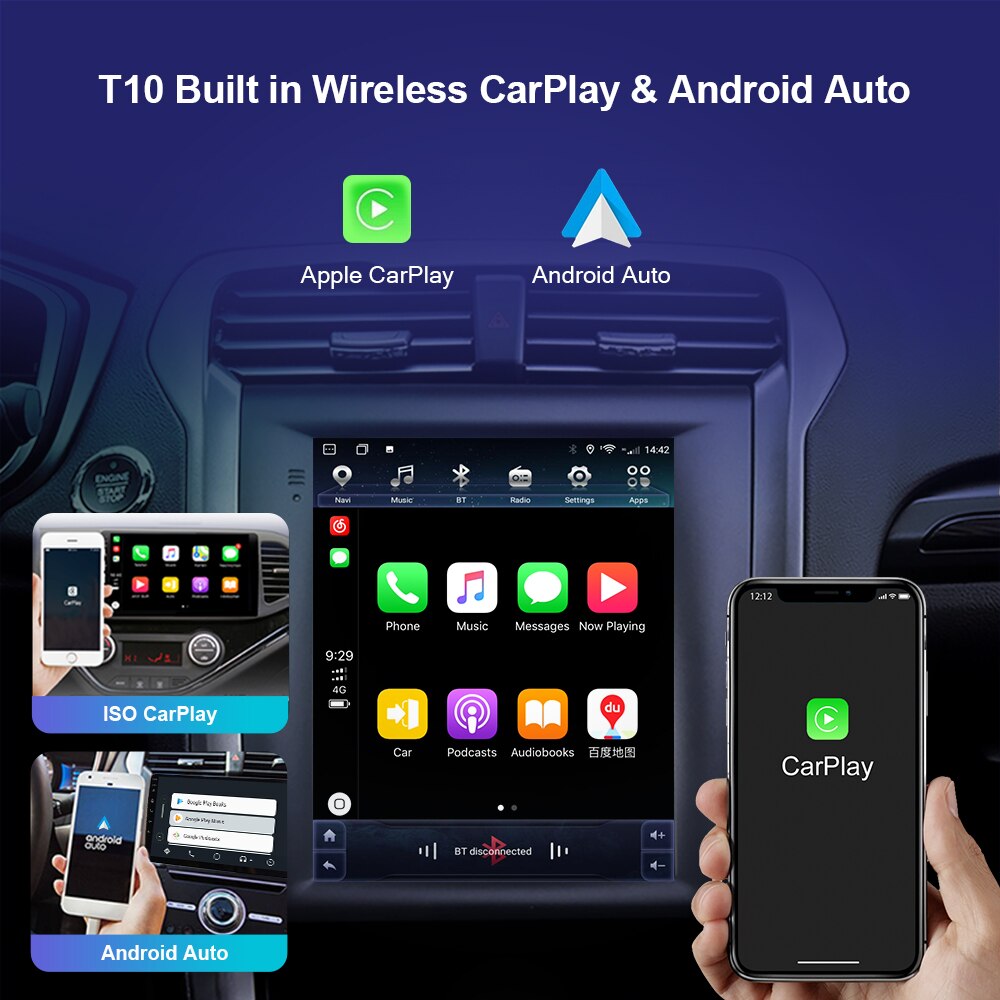 Universal Car Radio Stereo Android Auto Carplay Multimedia Video Player Navigation GPS Audio Smart Intelligent System 9.7 Inch