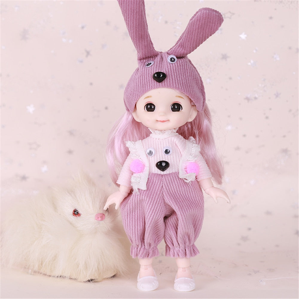 1/12 16cm Princess BJD Doll with Clothes and Shoes Movable 13 Joints Fashion Model Girl Gift Child Toys