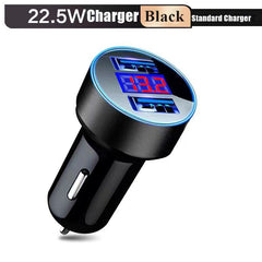 Dual Port USB Car Charger 120W Super Fast Charging  Adapter for Samsung OnePlus Xiaomi Huawei iPhone 13 12 11 Pro Max 7 8 Plus