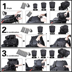 Rhinowalk Motorcycle Rear Bag 30L 20L 10L Motor Side Tail Bag Waterproof Inner Bag  Saddle Storage Bag Mocycle Case Luggage