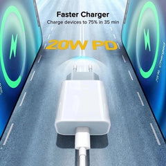 PD 20W Original For iPhone 13 12 11 14 Pro Max USB C Fast Charger For iPhone 14 Plus XR X XS MAX iPad Air Fast Charging Cable