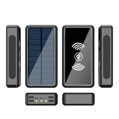 80000mAh Solar Power Qi Wireless Powerbank Solar External Battery 4USB Ports Portable Phone Charger Fast Charging