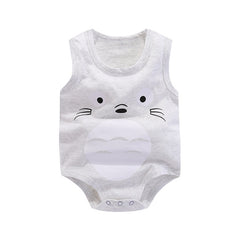 Newborn Baby Cartoon Cotton Sleeveless Vest Romper Boy Girl Jumpsuit Pajamas Toddler Infant Outfit Clothes  0-24M