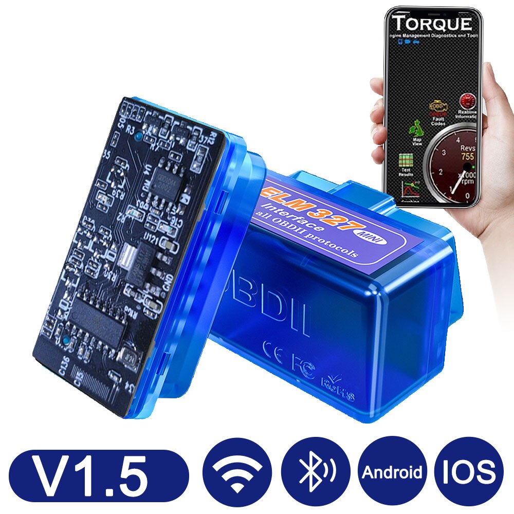 Mini Elm327 Obd2 Scanner Bluetooth-compatible V1.5 Car Scanner Code Reader Tool Car Diagnostic Tool Repair Tools for Android