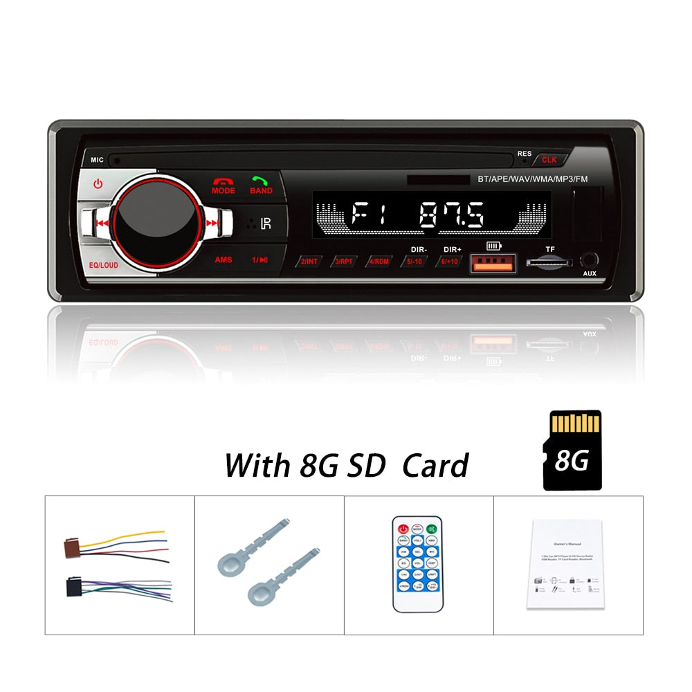 X-REAKO JSD-520 Car Radio 1Din FM MP3 Player Audio Stereo AUX Input USB/SD Charging Function with Remote Control In Dash Music