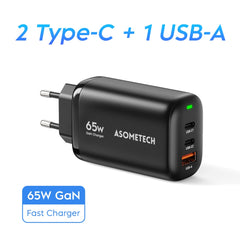 65W GaN USB Type C Mobile Phone Charger for Laptop IPhone Huawei Xiaomi Samsung Quick Charge PPS QC PD3.0 Portable Fast Charger