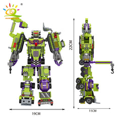 6in1 Transformation Robot Building Blocks City Engineering Mecha Excavator Car Truck Constructor Bricks Toys For Children
