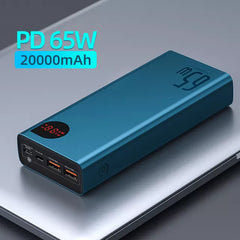 Baseus PD 65W Power Bank 30000mAh QC4.0 Portable Charging External Battery Charger PowerBank For iPhone Xiaomi Macbook PoverBank