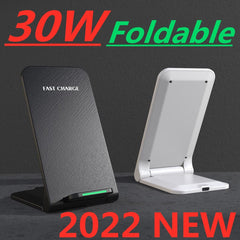 30W Wireless Charger Stand Pad For iPhone 14 13 12 11 Pro X XS Max XR Samsung S21 S20 Qi Fast Charging Dock Station Phone Holder