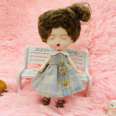 Mini 1/12 Doll 20 Movable Joints Boy Girl OB11 Doll Curly Short Wig with Cute Expression Face 13CM Dolls Toys Gift for Girls