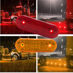 10PCS Warning Light LED Truck Trailer Side Marker Indicators clearance light 12-24V Parking Lights  signal Red Oval lamp