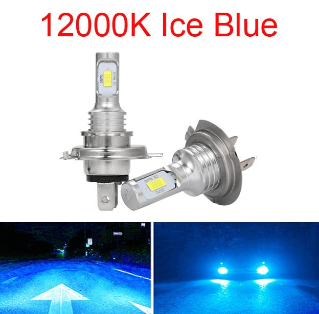 2Pcs 20000Lm H4 H7 LED Lamps Wireless H8 H11 Car Headlight Head Lights 9005  HB3 Headlamp For Automotive 12V 6000K Fog Light Blub - 12000K Ice Blue /