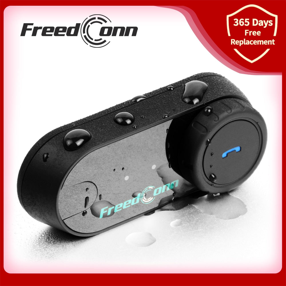 FreedConn Bluetooth Motorcycle Intercom Helmet headset Headphone FM Music Sharing Helmet communicator speaker