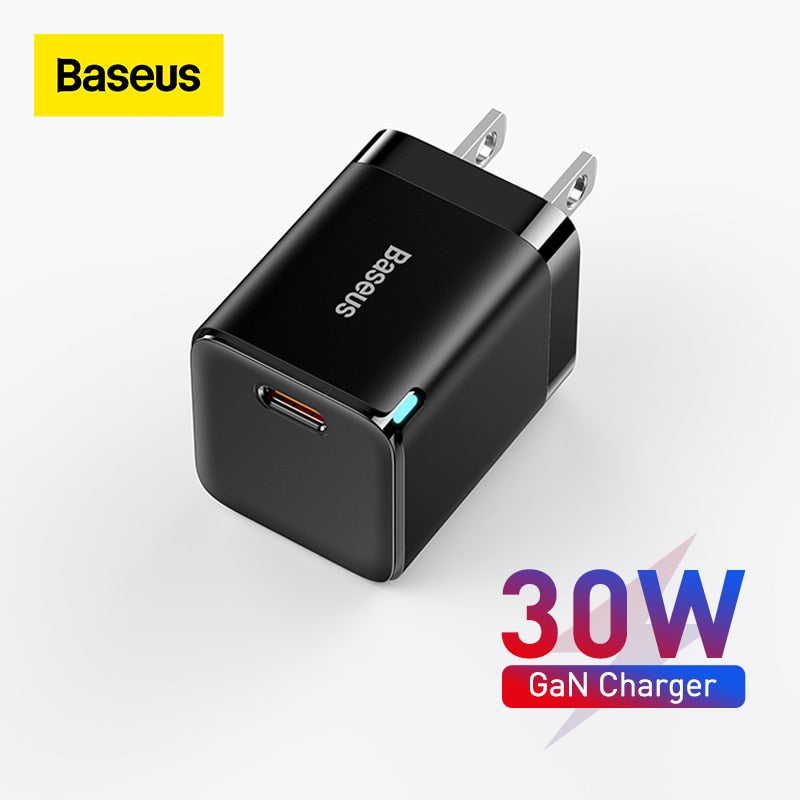 Baseus 30W GaN Charger PD Fast USB Type C Charger USB C PD3.0 QC3.0 PPS Quick Charging For iPhone 14 13 12 11 Pro Max Tablets