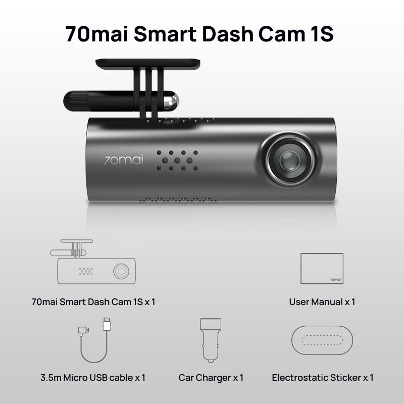 Original Xiaomi 70 MAI Smart Dash Cam 1S WiFi DVR WiFi English Version