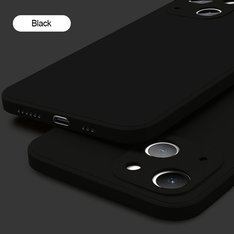 1DS NEW Square Liquid Silicone Phone Case For iPhone 11 12 13 14 Pro Max Mini X XS Max XR