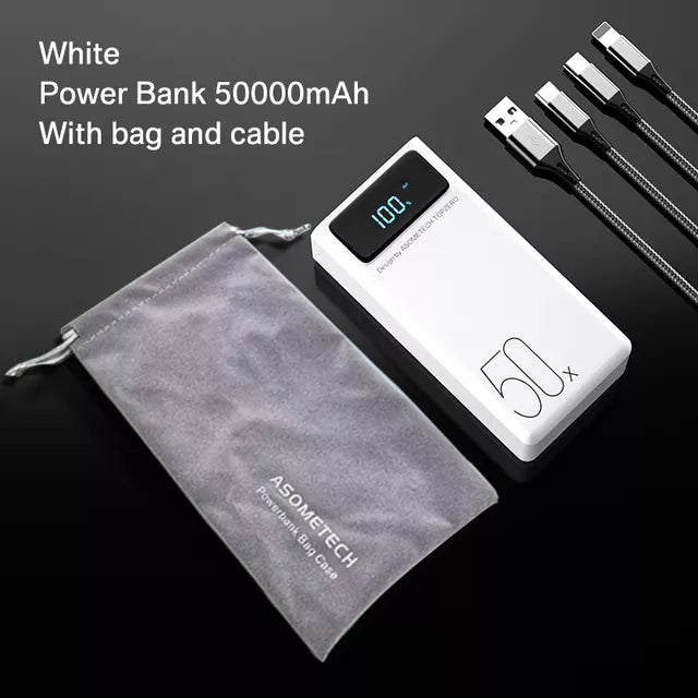 Power Bank 50000mAh Large Capacity LED Powerbank 50000 mAh 2.1A Fast Charging External Battery Charger For iPhone Xiaomi Samsung