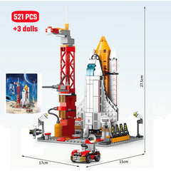 City Aerospace Rocket Launch Center Architecture Building Blocks Model Ideas Space Astronaut Figures Bricks Toys For Kids Gifts
