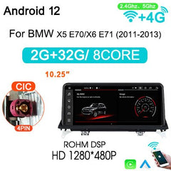 8G 256G Android 12 Car Radio Stereo FOR BMW X5/X6 E70 E71 with Screen Carplay Autoradio Intelligent system Navigation Bluetooth