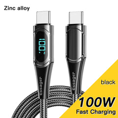 Essager PD 100W USB Type C Cable to USB C 7A Fast Charging Charger Wire Cord For OPPO Realme Huawei Poco Samsung Display Cable