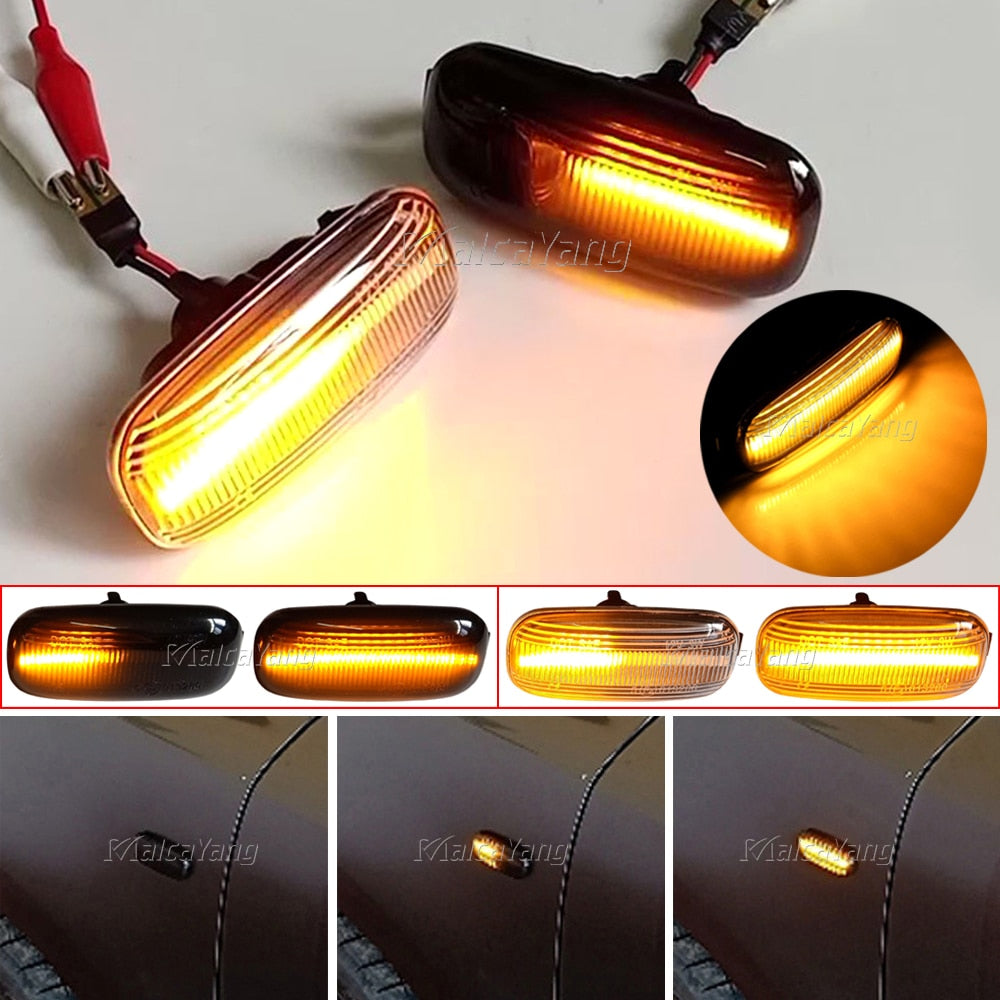 For Audi A3 8P A4 B6 B7 A8 A6 S6 C5 C6 4f Pre-facelift 2PCS LED Dynamic Side Marker Turn Signal Light Sequential Lamp