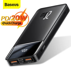 Baseus Power Bank 20000mAh Portable Charger Powerbank 10000mAh External Battery PD 20W Fast Charging For iPhone Xiaomi PoverBank