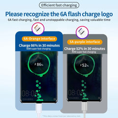 6A 66W USB Type C Super Fast Cable For Huawei Mate 40 50 Xiaomi 11 10 Pro OPPO R17 Fast Charging USB C Charger Cable Data Cord