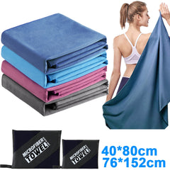 Sports Microfiber Quick Dry Pocket Towel Portable Ultralight Absorbent Large Towel for Swimming Pool Swim Gym Fitness Yoga Beach