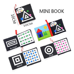 Baby Cloth Book Toy Black White Cloth Activity Book Sensory Books for Babies Kids Early Development montessori Toys 0 12 Months