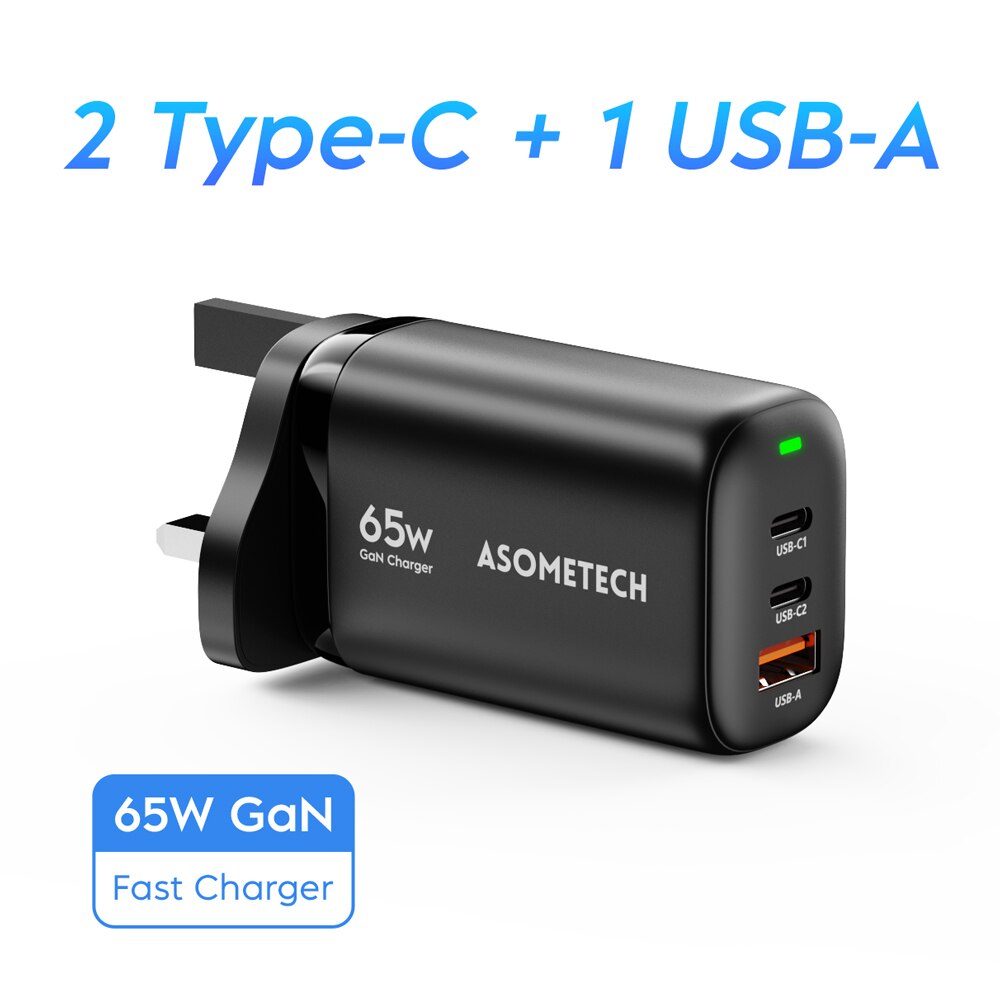 65W GaN USB Type C Mobile Phone Charger for Laptop IPhone Huawei Xiaomi Samsung Quick Charge PPS QC PD3.0 Portable Fast Charger