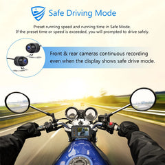 Moto DVR HD 1080P+720P  Dual Lens Motorbike Bike Video Recorder Waterproof Night Vision Dash Cam, G-Sensor Recorder Box