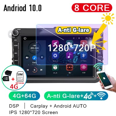2 Din Android 11 Car Radio with Screen For Volkswagen VW Passat b7 POLO GOLF 5 6 Skoda Seat Stereo Intelligent system Multimedia