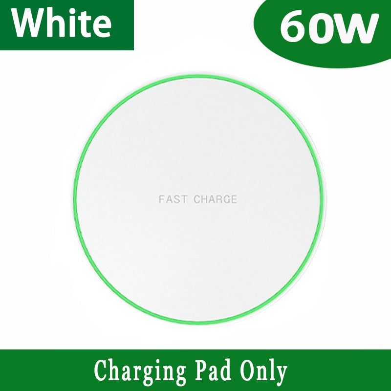 60W Wireless Charger Pad for iPhone 14 13 12 11 Pro Max X Samsung Xiaomi Phone Qi Chargers Induction Fast Charging Dock Station