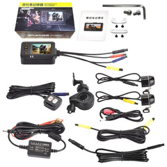Moto DVR HD 1080P+720P  Dual Lens Motorbike Bike Video Recorder Waterproof Night Vision Dash Cam, G-Sensor Recorder Box