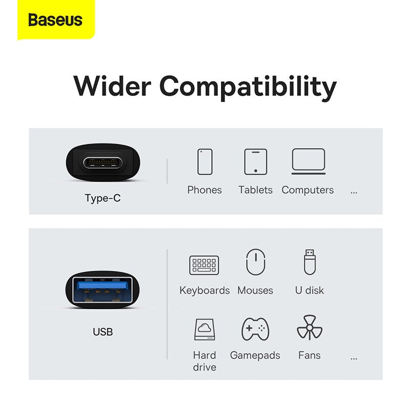 Baseus USB 3.1 Adapter OTG Type C to USB Adapter Cable Converters Data Transfer For Macbook Samsung Huawei USB Type C Connector