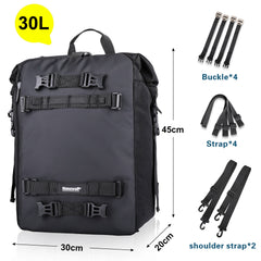 Rhinowalk Motorcycle Rear Bag 30L 20L 10L Motor Side Tail Bag Waterproof Inner Bag  Saddle Storage Bag Mocycle Case Luggage