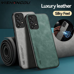 Magnetic Sheepskin Leather Case For Samsung Galaxy S22 Ultra S21 S20 FE Plus Note 20 A51 A71 A13 A73 A52s A52 A53 5G Soft Cover
