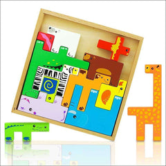 Wooden Tetris Animal Puzzle for kids | Heccei